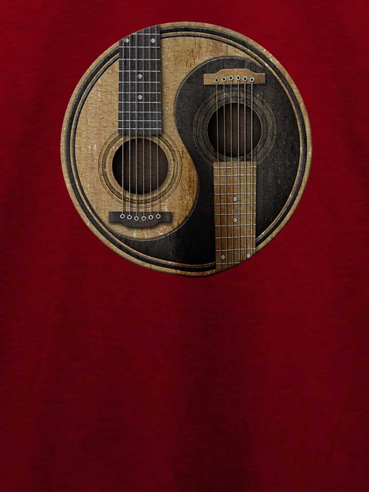 yin-yang-guitars-t-shirt bordeaux 4