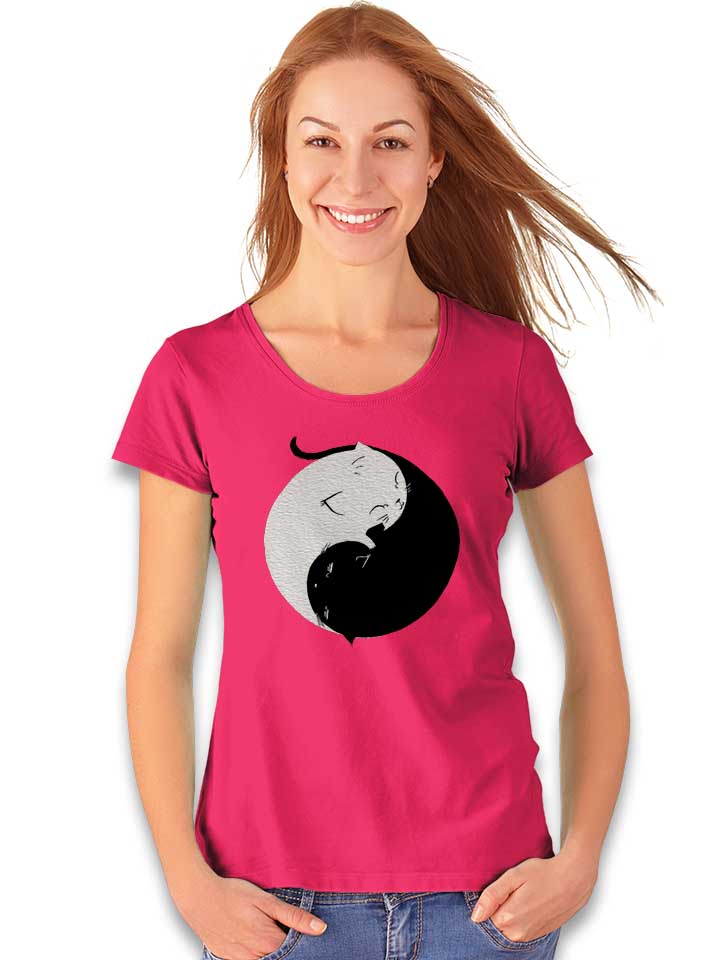 yin-yang-kittens-damen-t-shirt fuchsia 2