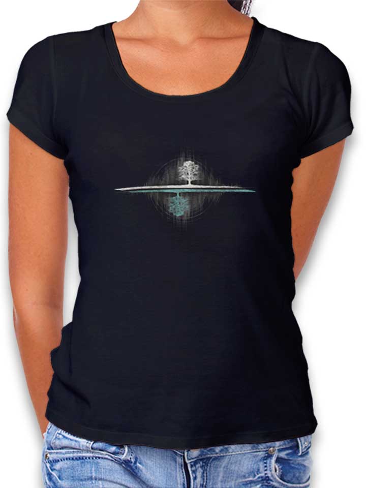 Yin Yang Tree Of Life Soundwave Womens T-Shirt black L