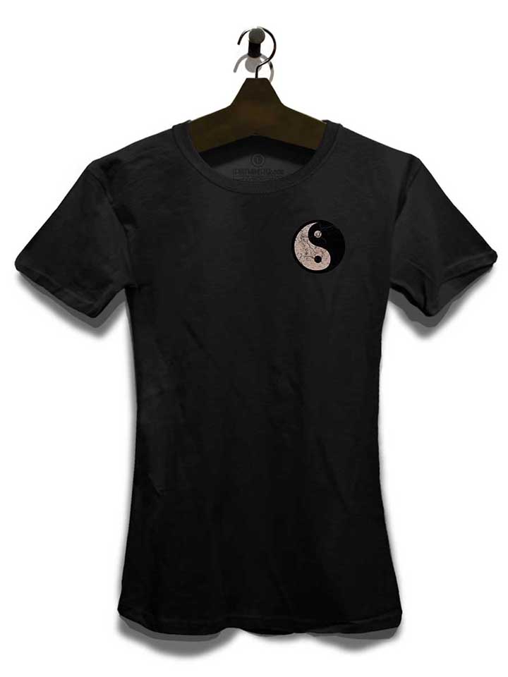 yin-yang-vintage-chest-print-damen-t-shirt schwarz 3