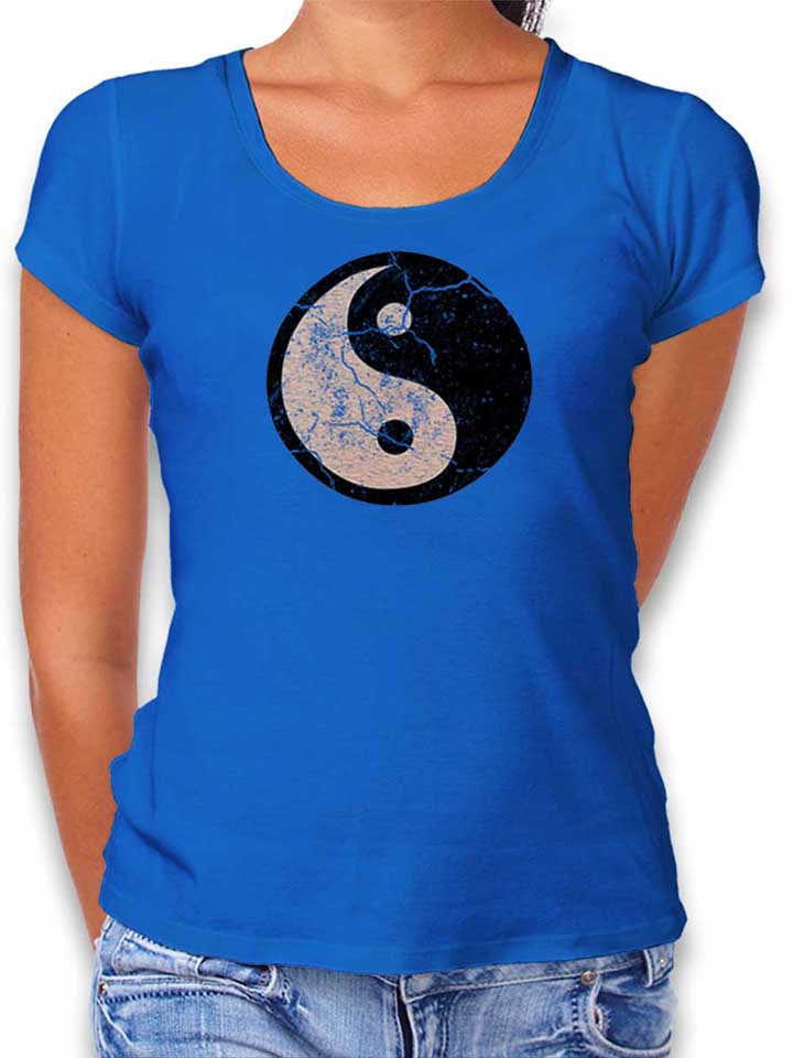 Yin Yang Vintage Womens T-Shirt royal-blue L