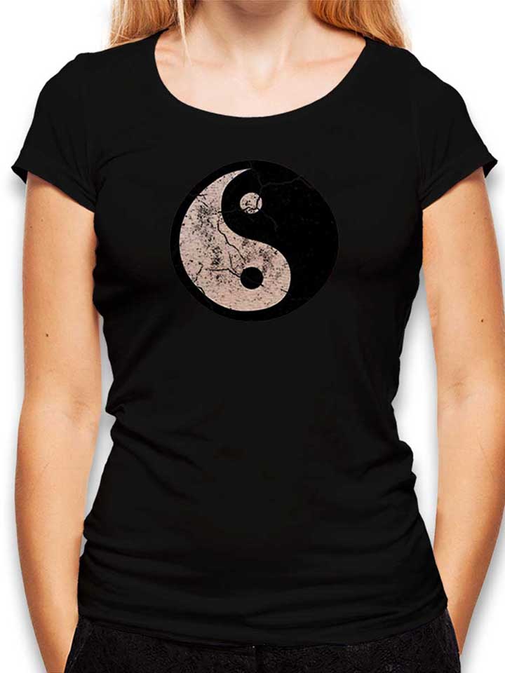 Yin Yang Vintage Damen T-Shirt schwarz L