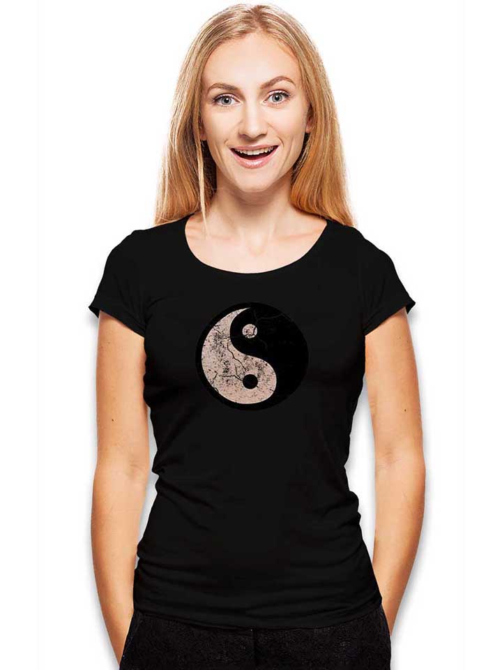 yin-yang-vintage-damen-t-shirt schwarz 2