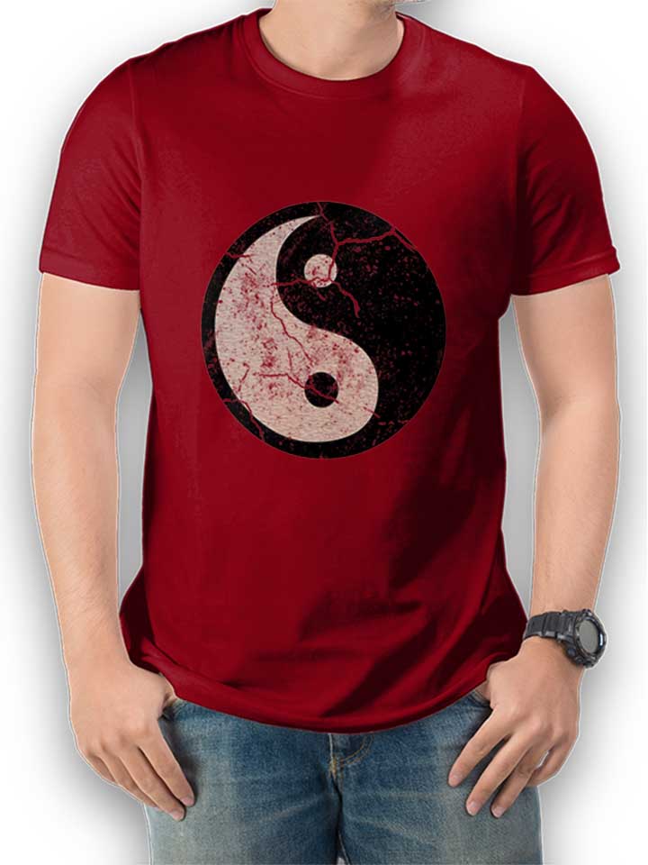 Yin Yang Vintage T-Shirt maroon L