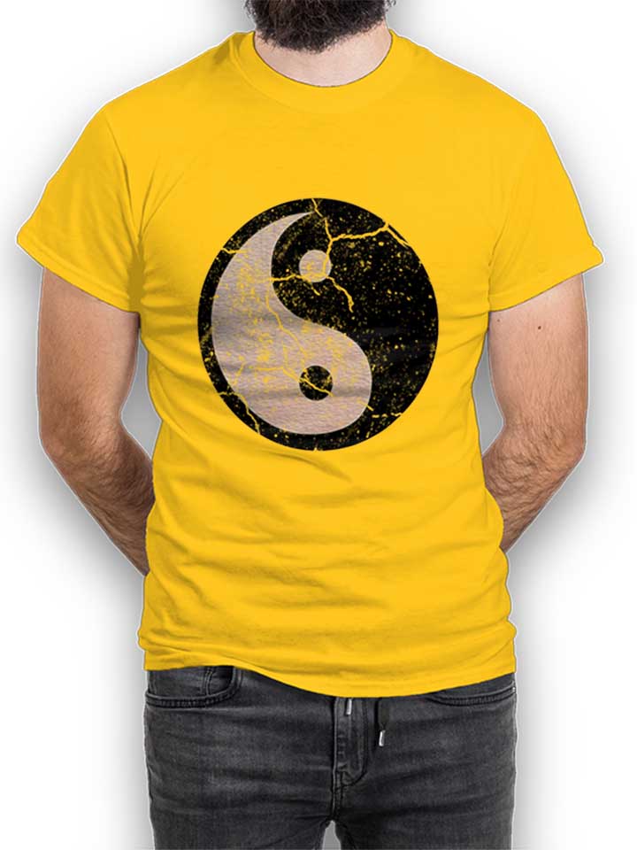 Yin Yang Vintage Kinder T-Shirt gelb 110 / 116