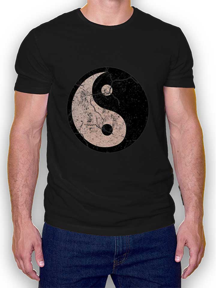 Yin Yang Vintage T-Shirt schwarz L