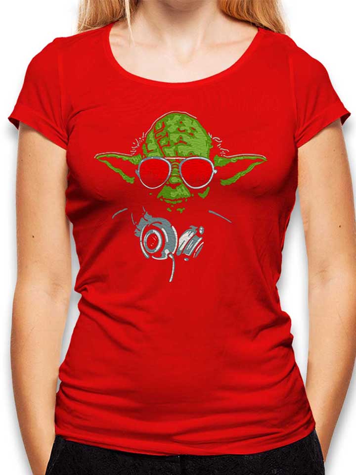 Yoda Dj Womens T-Shirt red L