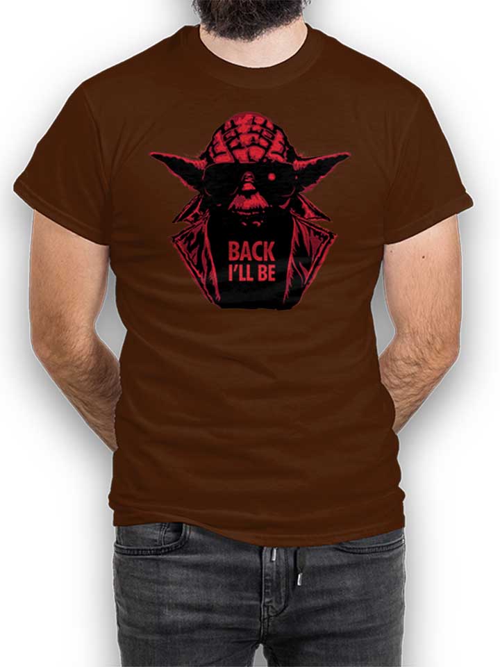 Yoda Terminator Back Ill Be T-Shirt brown L