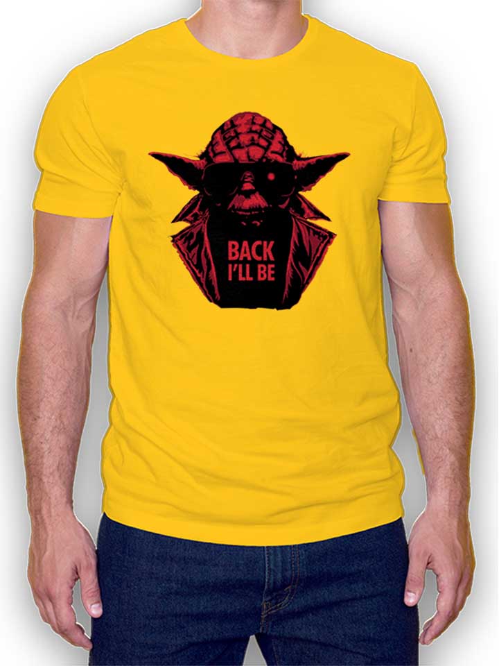 Yoda Terminator Back Ill Be T-Shirt yellow L