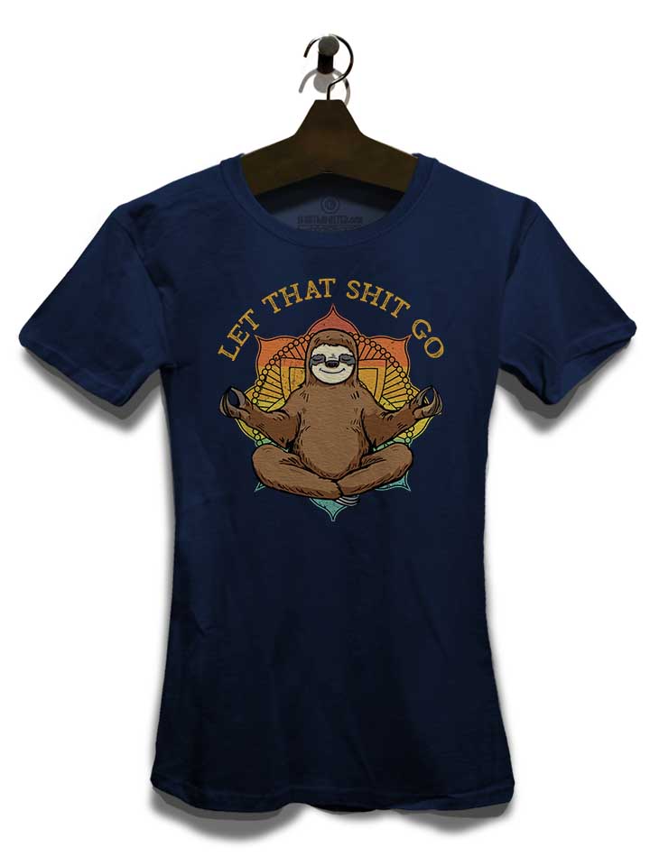 yoga-sloth-damen-t-shirt dunkelblau 3