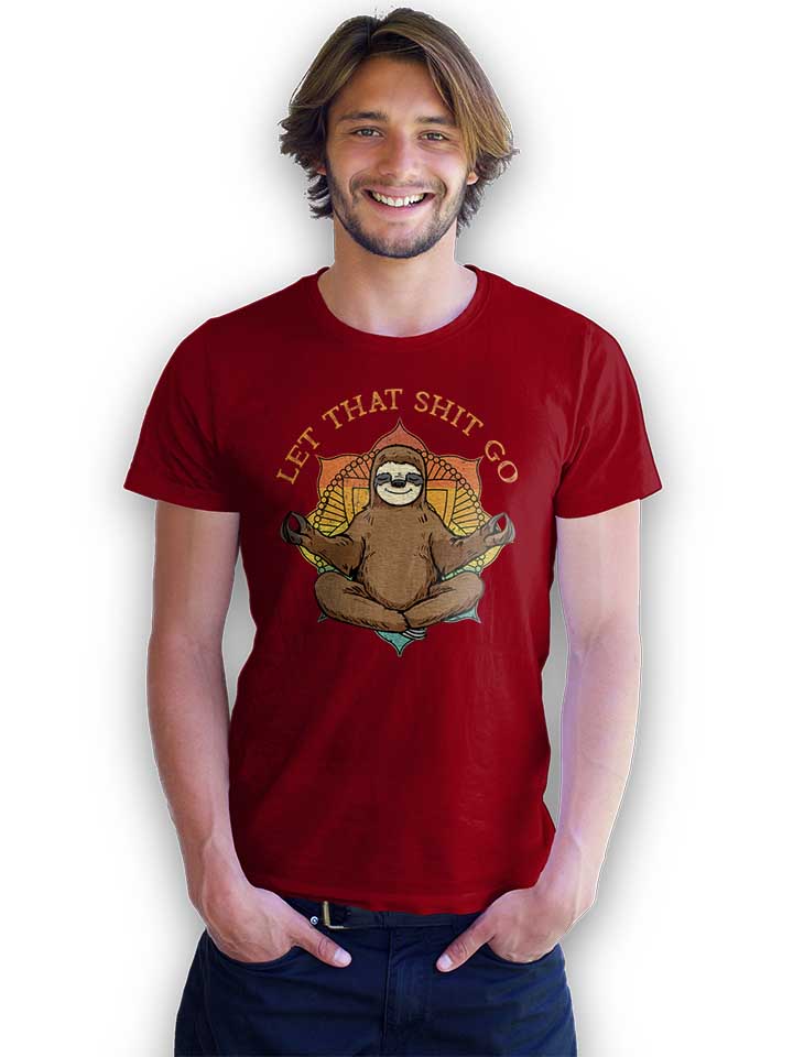 yoga-sloth-t-shirt bordeaux 2