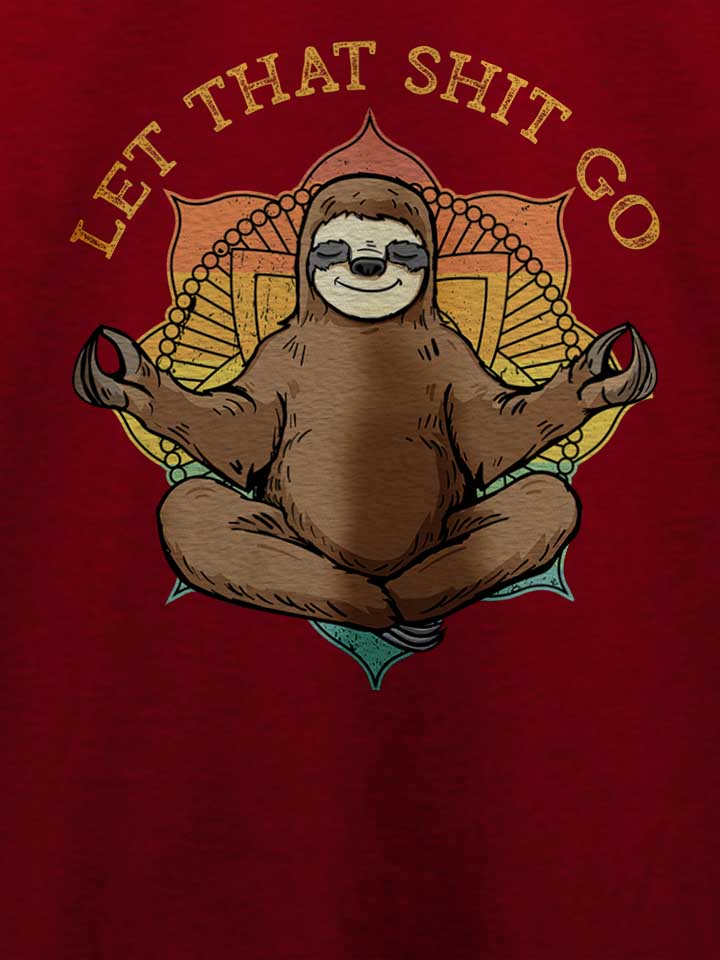 yoga-sloth-t-shirt bordeaux 4