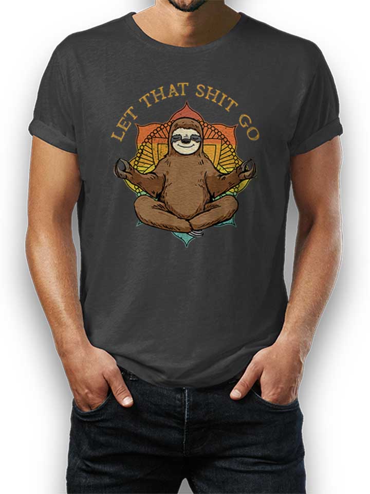 Yoga Sloth T-Shirt gris-fonc L