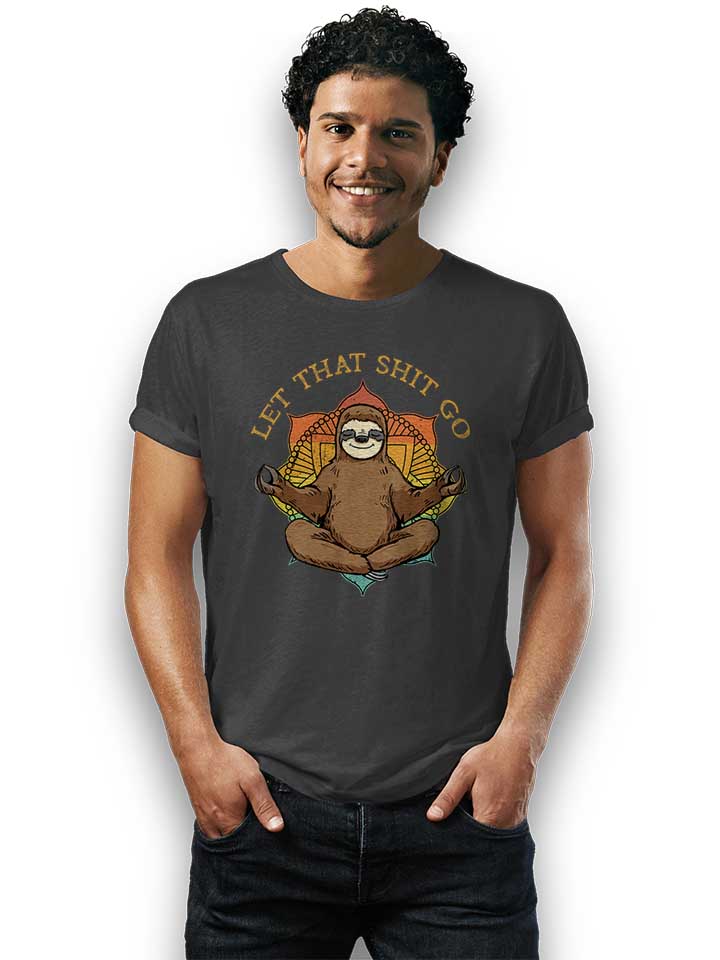 yoga-sloth-t-shirt dunkelgrau 2