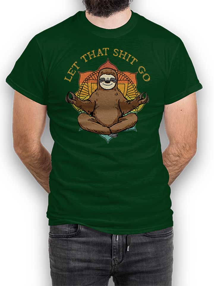 Yoga Sloth T-Shirt dunkelgruen L