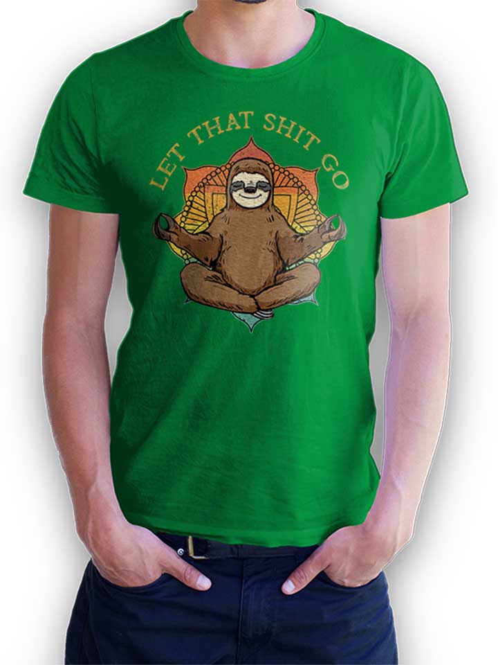 Yoga Sloth Camiseta verde L