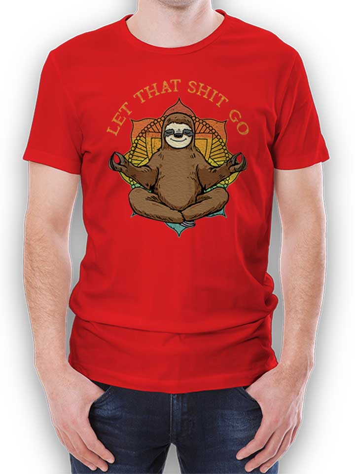 Yoga Sloth T-Shirt rot L