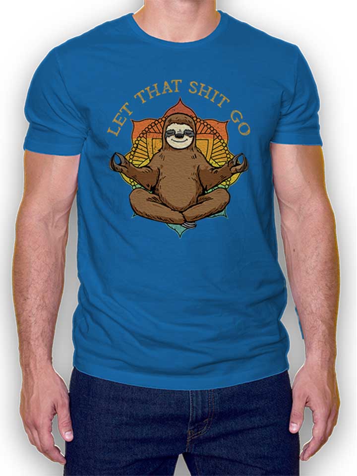 Yoga Sloth T-Shirt bleu-roi L