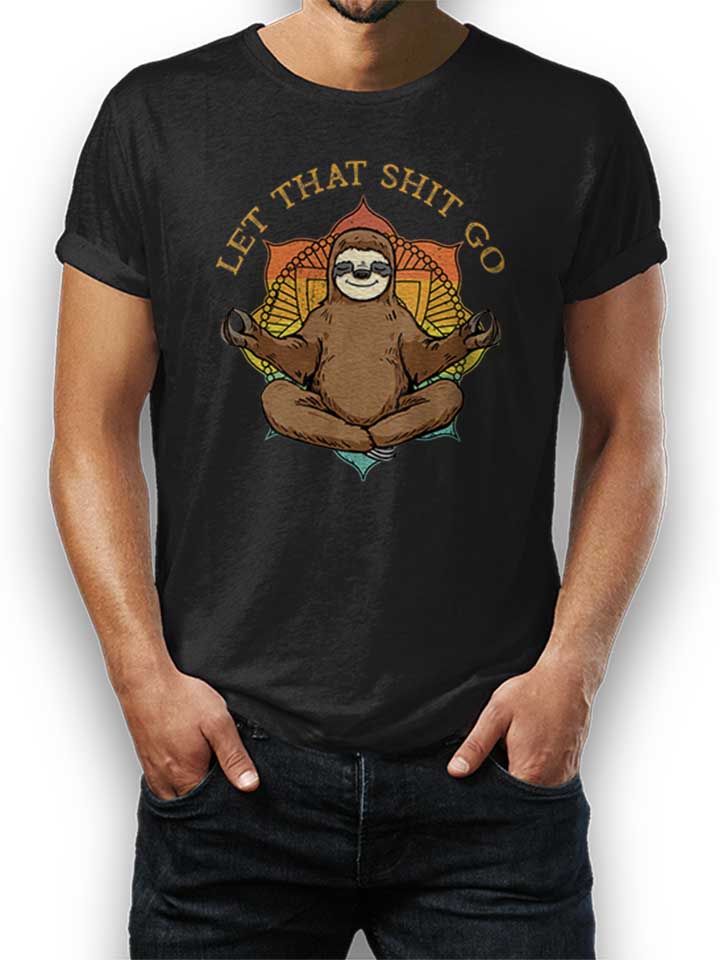 Yoga Sloth T-Shirt schwarz L