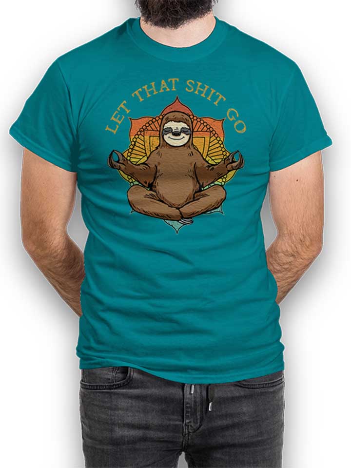Yoga Sloth Camiseta turquesa L