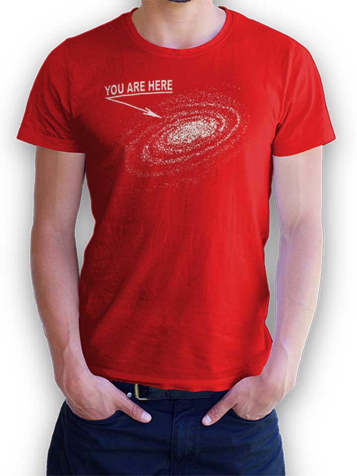 You Are Here Milkyway T-Shirt rosso L