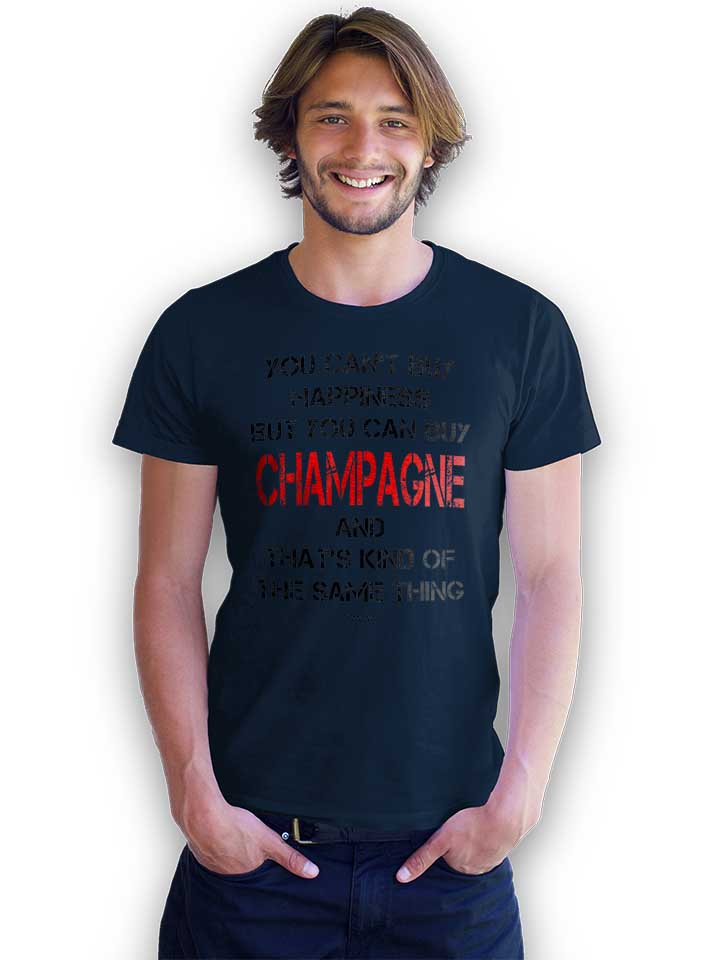 you-cant-buy-happiness-but-champagne-t-shirt dunkelblau 2