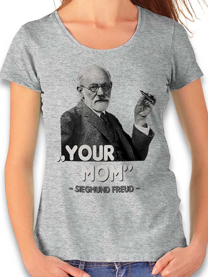 Your Mom Siegmund Freud Camiseta Mujer gris-jaspeado L