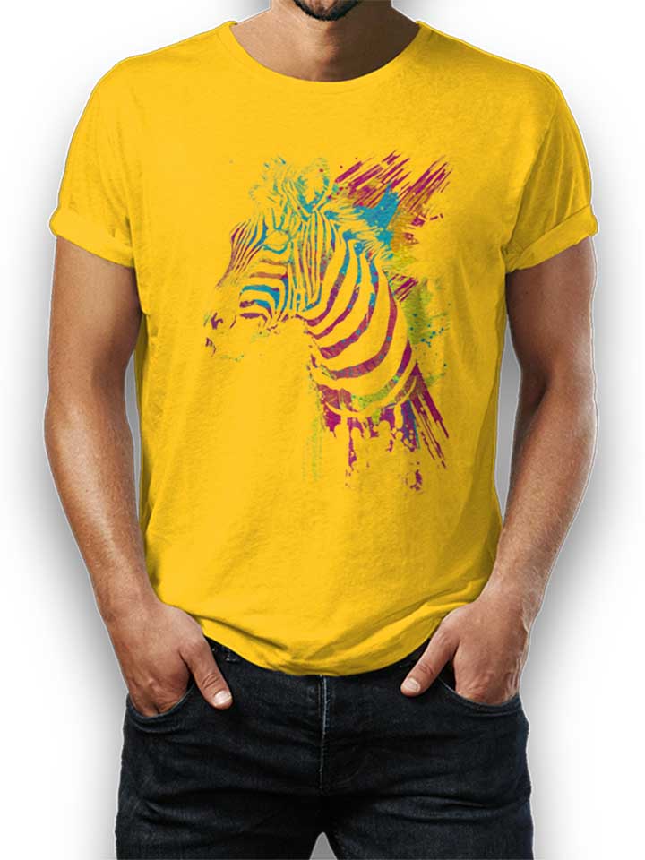 Zebra Splatters Kinder T-Shirt gelb 110 / 116