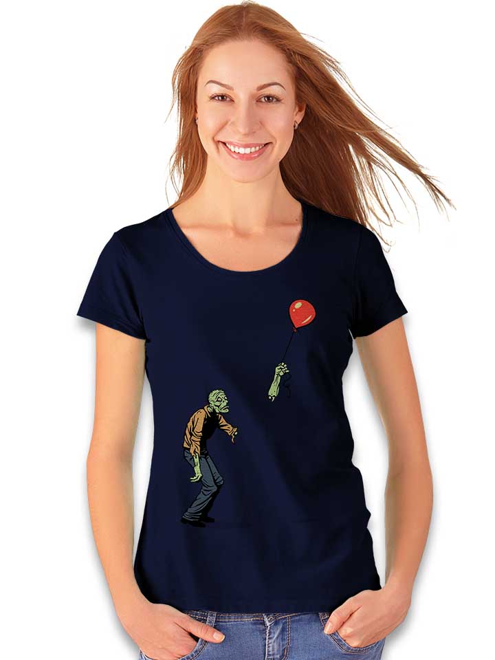 zombie-balloon-damen-t-shirt dunkelblau 2